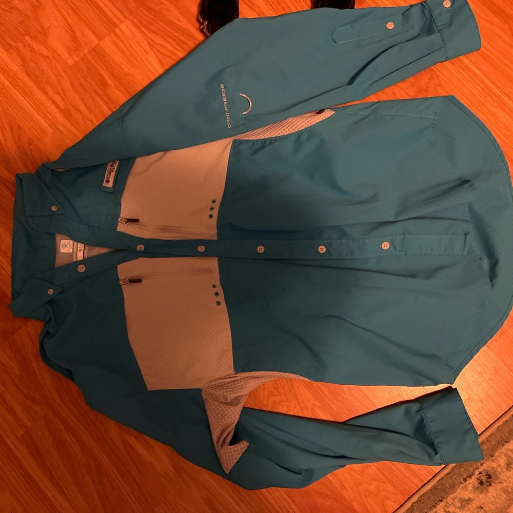 Columbia Men's Blue and Gray Shirt Jacket